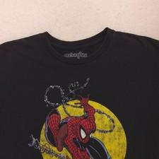 Marvel Spiderman Casual Crew Neck Short Sleeve T Shirt Adult Mens Size L Black