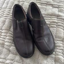 Clarks Men's Brown Leather Slip-On Comfort Casual Shoes Round Toe