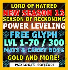🔥DIABLO 4 IV SEASON 13✨POWER LEVELING✨GLYPH PIT RUN GOLD MATS RUNES✅PC PS XBOX