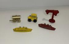 Vintage Miniature DieCast Car Metal Buggy Cracker Jack Prize Battleship Boat Lot