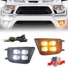 Fit 2012-2015 Toyota Tacoma 4-Eyes DRL LED Fog Lights Amber Turn Signal Lamps