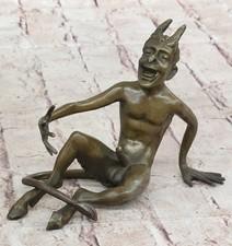 Handmade Satyr Collectible Bronze Sculpture Statue Figurine Figure Nude Sale