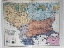 1876 Ethnographic Chart Of The Balkans Turkey In Europe Original Antique Map