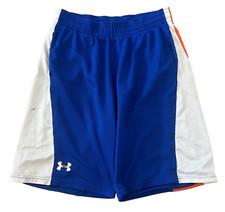 Under Armour Shorts Mens Medium  Basketball Blue White Orange Mutlicolor Logo
