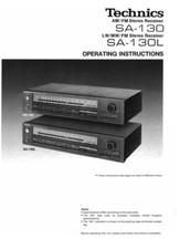 Technics SA-130 SA-130L Receiver Owners Instruction Manual Reprint