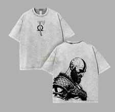 Kratos God of War T-Shirt Vintage Graphic Tee Streetwear T-Shirt.
