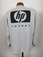 Vintage 90s Hewlett Packard Shirt Men Large HP Invent Computer Tech Long Sleeve