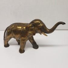 Bronzed Cast Metal Elephant Trunk Up 4.5" tall by 8" long
