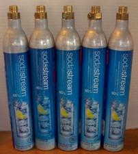 Lot of 5 SodaStream CO2 Cylinder Replacement Canisters Empty 60L 14.5 oz