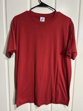 Vintage Plain Red T Shirt Single Stitch Large