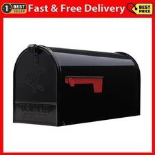 Architectural Mailboxes Elite Black Post Mount Mailbox, Large, Steel, Rust Resis