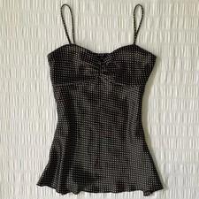 Polka Dot Cami Top Y2K Slim Fit Spaghetti Strap Womens Tank Blouse S-L