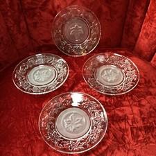 Princess House Fantasia Saucers 6” Crystal Plates Frosted Center NO CUPS Lot 4