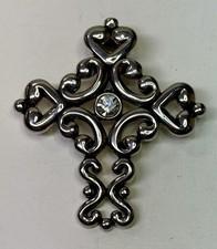 Combined Shipping Silver Tone Magnetic Closure Cross Pendant #365