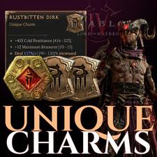 💥Diablo 4💥UNIQUE CHARMS TALISMANS SEAL🔥LORD OF HATRED🔥Season 13 of Reckoning