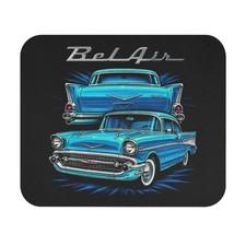 1957 Chevy Bel Air Mouse Pad Classic Car Vintage Blue Hot Rod Desk Mat