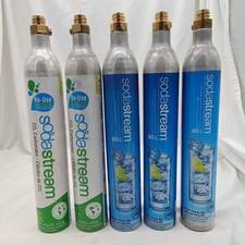 Lot of 5 Empty Except 1 Soda Stream 60L 14.5oz Co2 Cylinder Carbonator Canister 
