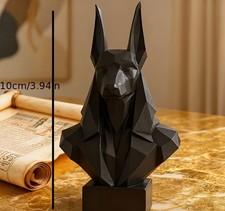 Anubis Statue Egyptian God Plastic Figurine with Golden Accent Eyes