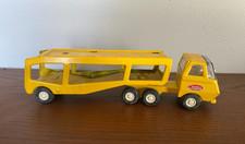 VINTAGE 1970s Tonka Yellow Car Carrier Semi Truck Pressed Steel Vehicle Hauler