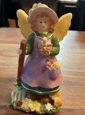 FaIry ANGEL Resin Angel With Mushrooms & Ladybug Cottage Core Spring 5.75”