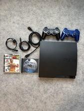 PS3 Slim 160GB Bundle – 2 Controllers + NBA 2K10 + MLB The Show 14 + Cords