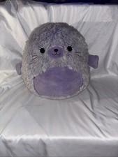 Squishmallow 12" Ellen Seal FuzzAMallow Fuzzy Plush Purple Lavender Kellytoy