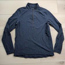 Lululemon Surge Warm 1/2 Zip Mens Large Heather Blue Pullover Stretch Athletic 