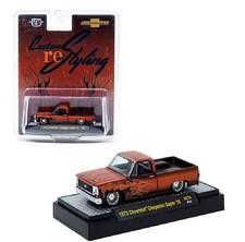 M2 1:64 1973 Chevrolet Cheyenne Super 10 Custom Re Styling Brown w Flame HS70-P5