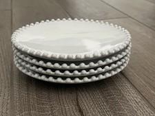 Costa Nova Set Of 4 Pearl beaded Scalloped dessert Plates Luxury Stoneware