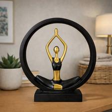 Black Gold Yoga Meditation Statue Zen Home Decor Design May Vary