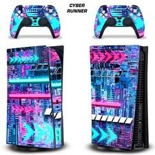 Skin Decal For PS5 Playstation 5 DIGITAL Console + Controller Stickers CYBERRUN