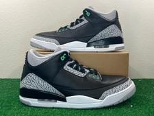 12.5 Men- Nike Air Jordan 3 Retro Black Cement Green Glow Shoes Sneakers B-Grade