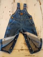 Vintage Lee Denim Jean Overalls Toddler 18 Months Kids 80s USA Boys Girls Baby