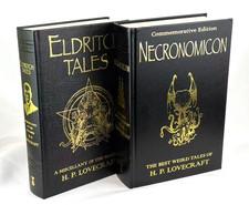 NECRONOMICON & ELDRITCH TALES of H.P. Lovecraft Set of 2 Deluxe Leather Classics
