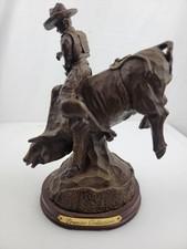 7" Resin Rodeo Cowboy on Bull Sculpture Statue Decor Art Premier Collection 