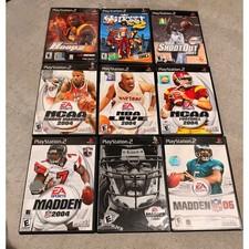 Sony PlayStation 2 PS2 Sports Video Game Bundle Lot of 9 Madden NBA NCAA Retro