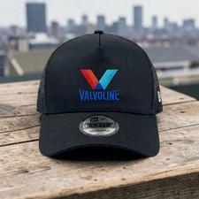 Valvoline Embroidered Logo Trucker Hat Black Mesh Adjustable Cap