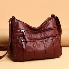 Women’s Soft Leather Crossbody Bag, 2026 Retro Multi-pocket Shoulder Handbag