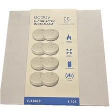 8 PCS Ecoey Smoke Alarm Fire Detector, Battery Included Photoelectric Smoke
