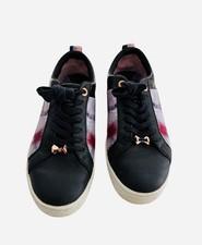 Ted Baker Fushar Sneaker Shoe Black Womens  7 US Leather Floral