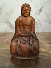 Vintage Hand Carved Wooden Shakyamuni Buddha Figurine