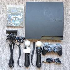 Sony PlayStation 3 PS3 Slim 160GB 3001a Console Move Eye Camera Bundle w/ extras