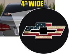 1 Pair Chevy Bow Tie LOGO With AMERICAN FLAG IMPOSED DECAL STICKER CHEVORET p255