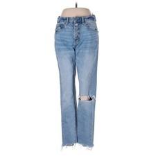 NEW Garage Women’s Size 7 28W Mom Jeans High Rise Distressed Raw Hem Denim