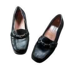 Black Mary Jane Loafers with Silver Buckle