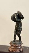 Antique 19th Clodion Bronze Statue Of A Boy Carring A Drum