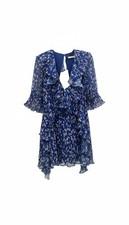 La Maison Talulah Mediterranean Minx Blue Floral Pleated Mini Dress