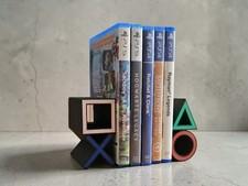 PlayStation PS4 PS5 Game Case Bookends 3D Printed Symbol Stand Set Decor
