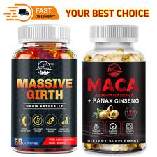 Massive Girth Male Gummy Advanced Formula Vitamin Supplement + Maca Root Bundle