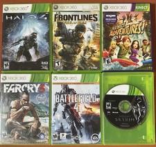 XBOX 360 used game lot(Farcry 3, Halo 4, Kinect Adventures, Skyrim, BF4, Skyrim)
